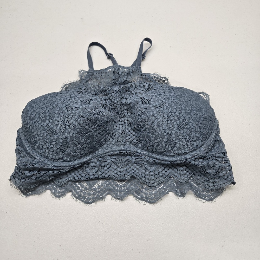Victoria's Secret PINK‎ Women Bra Large Blue Push Up Racerback Pullover